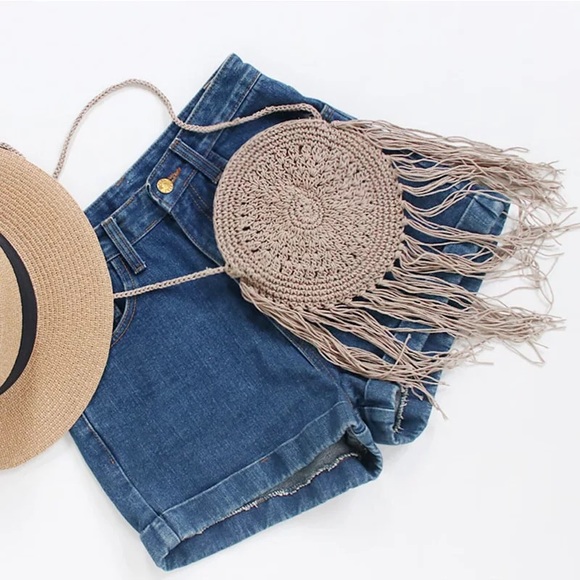 Handmade Macrame Beach Bag with fringes bohemian - Picture 3 of 6